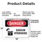 Signmission Sodium Hydroxide Danger Sign, Plastic, 18in W x 12in L, 2PK OS-2PACK-DS-P-1218-L-1576 - alternate 5